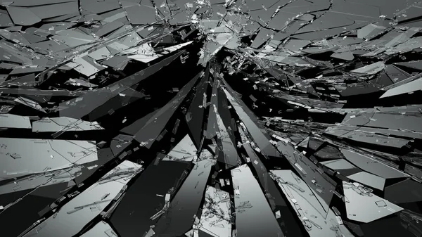 Stukken gebroken of verbrijzelde glas — Stockfoto