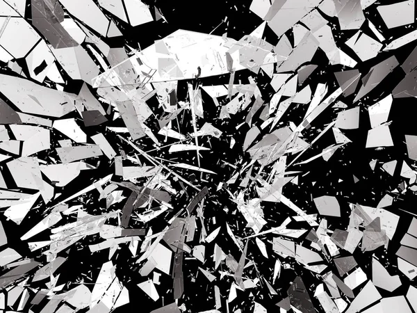 Pieces of destructed Shattered glass — Stock Photo, Image