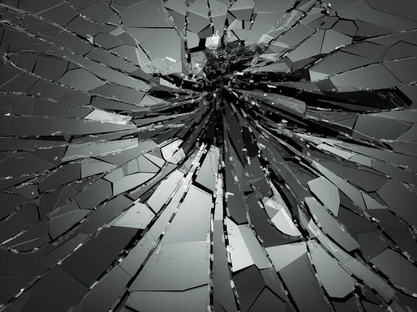 Pedaços de vidro quebrado destruído — Fotografia de Stock