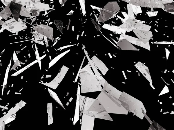 Pieces of destructed Shattered glass — Stock Photo, Image