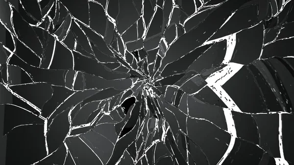 Pedaços de vidro quebrado destruído — Fotografia de Stock