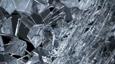 cam kırılma ve paramparça ağır çekimde. Alfa mat