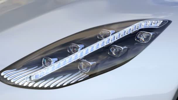 Car headlight close up — Stock Video