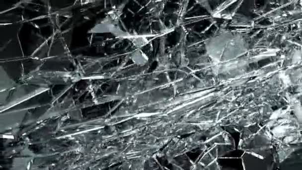 Glas barst en veiligheidsmaterialen met slow-motion. Alpha — Stockvideo