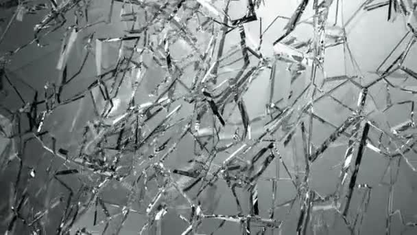 开裂和破碎的玻璃 — 图库视频影像