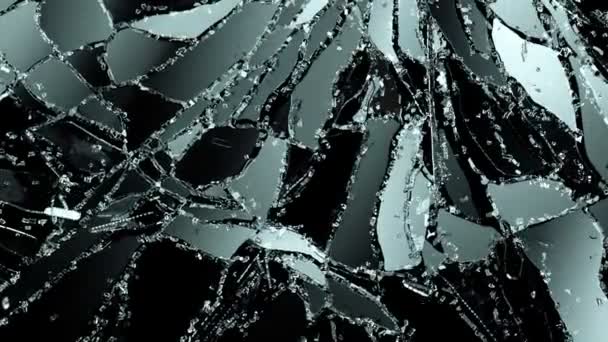 Cracked and Shattered black glass — Stock Video