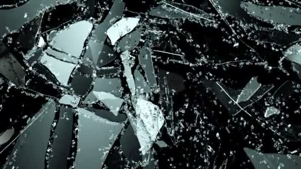 Cracked and Shattered black glass — Stock Video