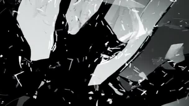 破碎的玻璃爆炸的射击 — 图库视频影像