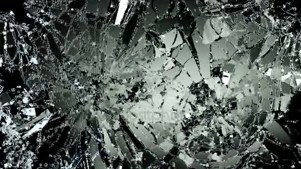 Gebroken glas explosie — Stockvideo