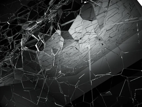 Shattered glass pieces — Stock Photo, Image