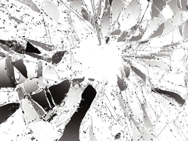 Shattered glass pieces — Stock Photo, Image