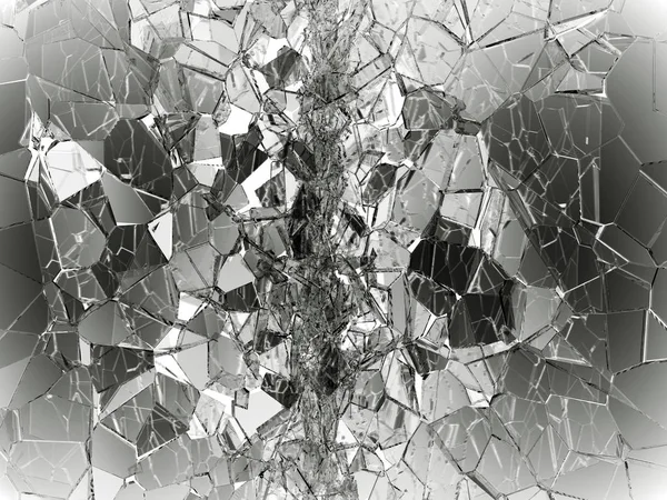 Shattered glass pieces