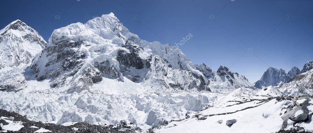 Nuptse summit in Himalayas
