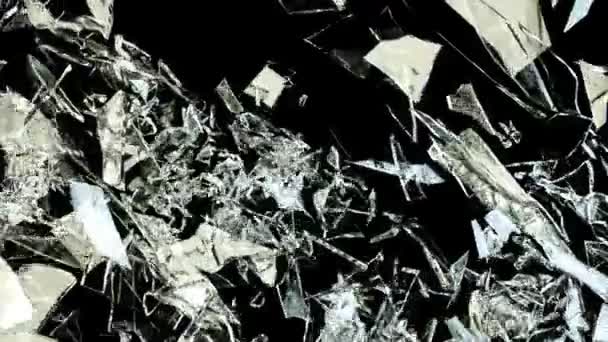 Shattered glass pieces — Stock Video