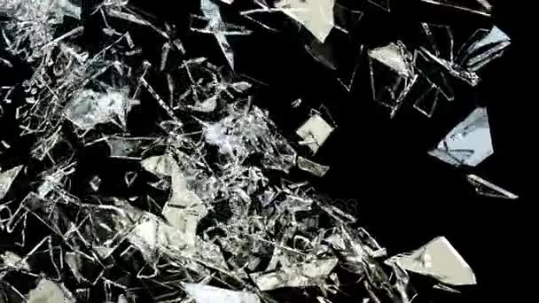Piezas de vidrio destrozadas — Vídeo de stock