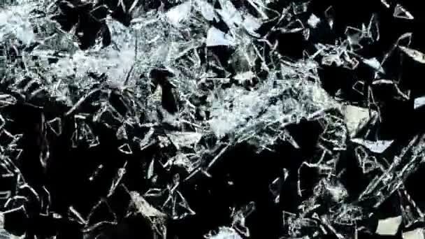 Piezas de vidrio destrozadas — Vídeos de Stock