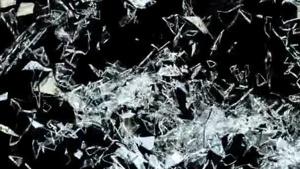 Piezas de vidrio destrozadas — Vídeo de stock