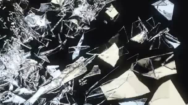 Shattered glass pieces — Stock Video