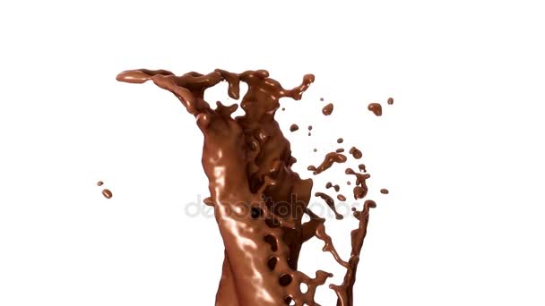 Salpicaduras de chocolate o cacao caliente — Vídeos de Stock