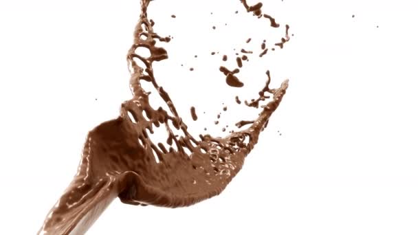 Varm choklad eller kakao stänk — Stockvideo