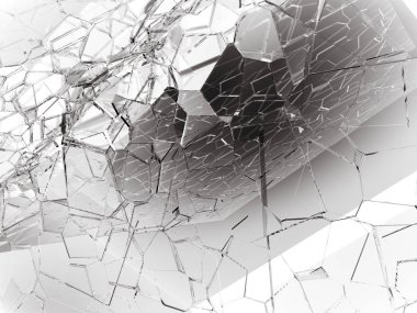 Parçalanmış veya yıkıldı cam