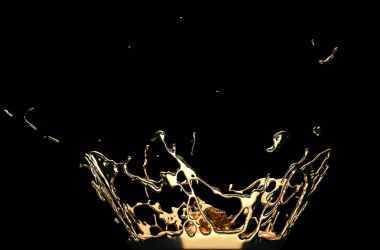 Sıvı altın veya yağ sıçraması