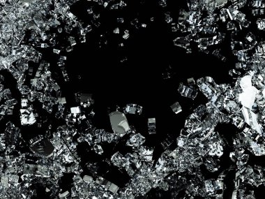 Parçalanmış veya yıkıldı cam