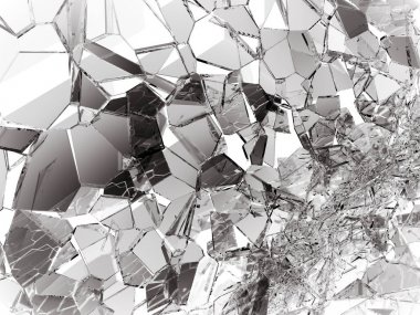 Parçalanmış veya yıkıldı cam