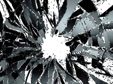 Parçalanmış veya yıkıldı cam