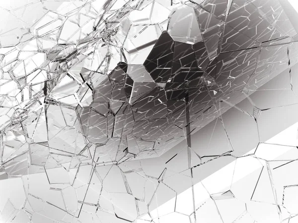 Parçalanmış veya yıkıldı cam