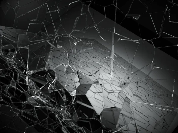 Shattered or demolished glass — Stock Photo, Image