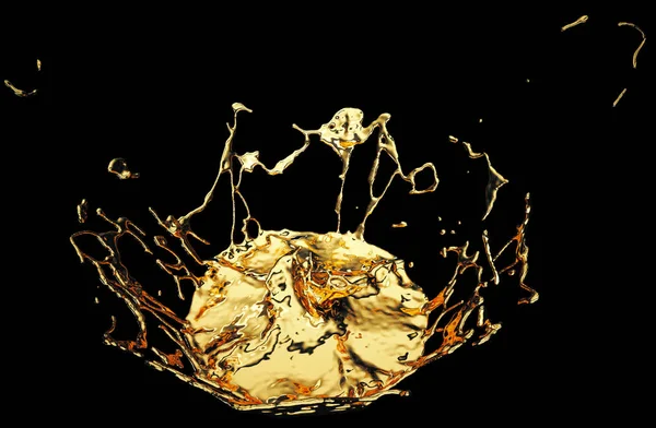 Spritzer flüssiges Gold oder Öl — Stockfoto