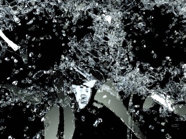 Kırık ve kırık cam siyah