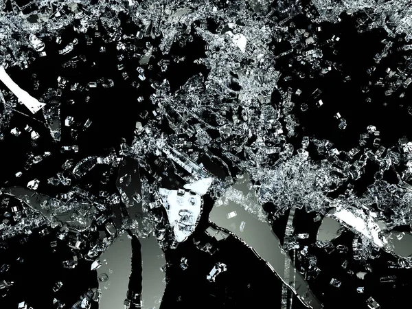 Kırık ve kırık cam siyah