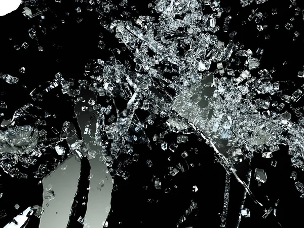 Kırık ve kırık cam siyah