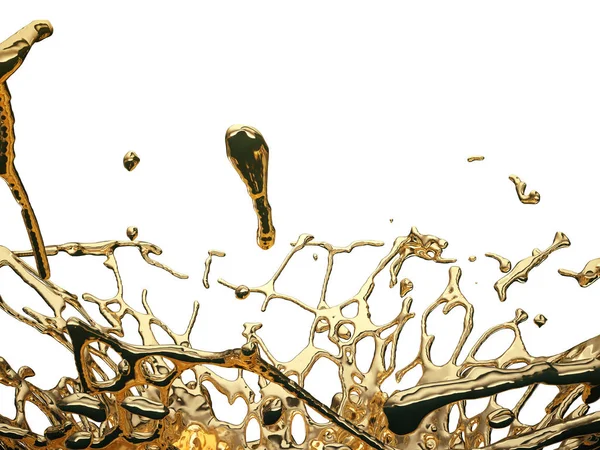 Flüssiges Gold oder Öl spritzt — Stockfoto