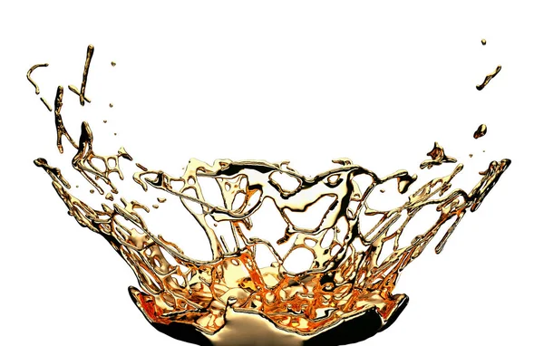 Liquid gold or oil splashes — Stock Photo, Image