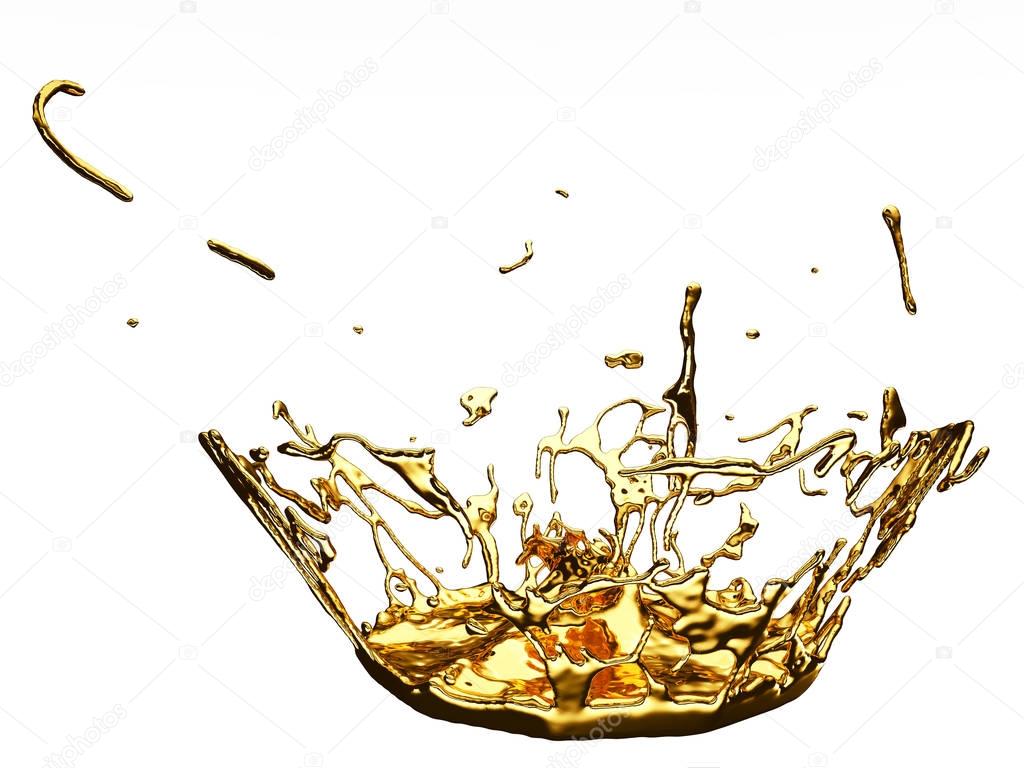Liquid gold or oil splashes 
