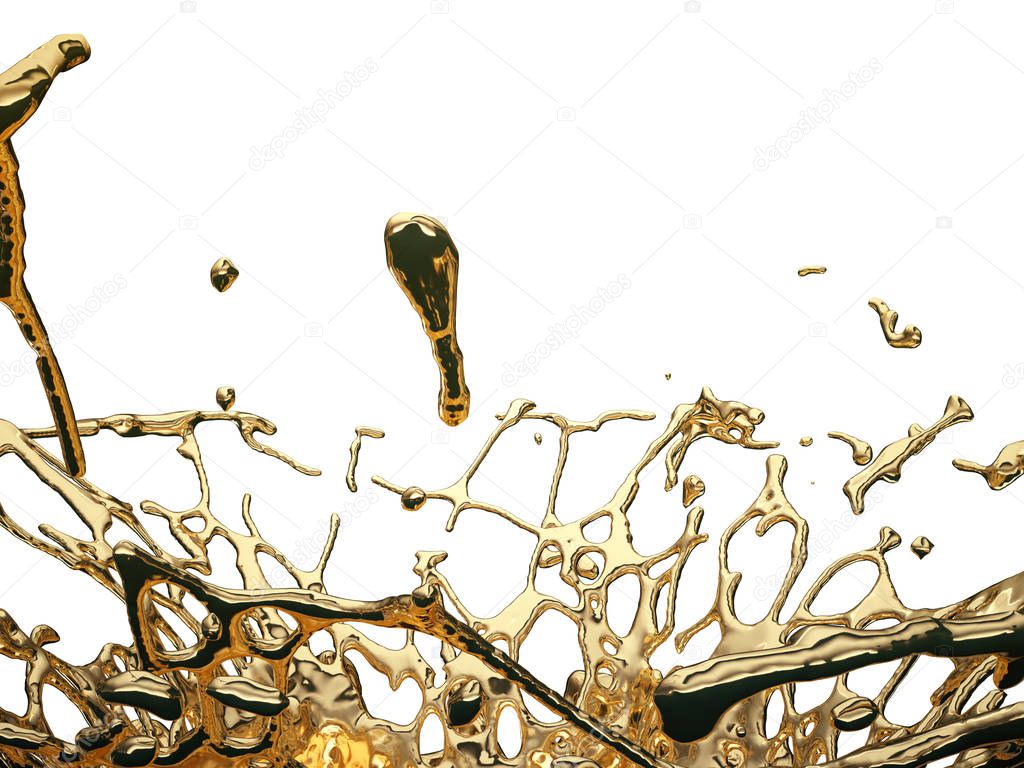 Liquid gold or oil splashes 