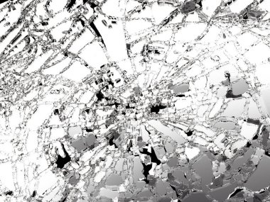 Parçalanmış veya yıkıldı cam siyah üzerine