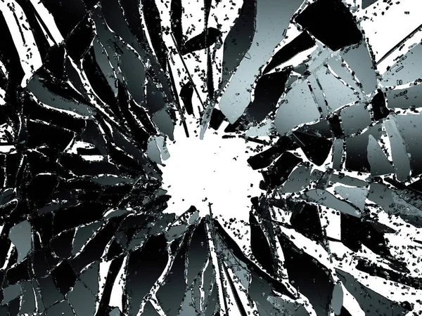 Shattered glass over white background — Stock Photo, Image