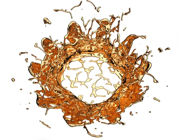 Liquid gold or oil splashes — Stock Photo, Image