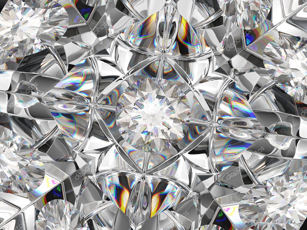 diamond closeup pattern and kaleidoscope effect