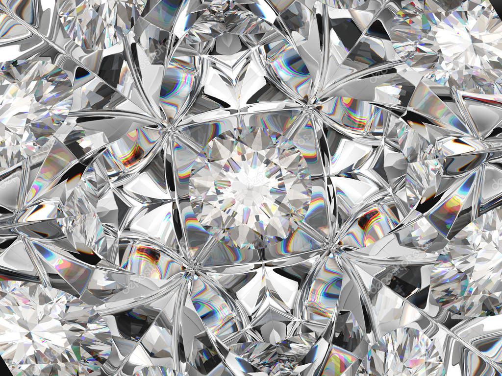 Gemstone macro closeup with kaleidoscope effect