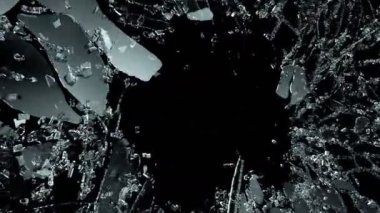 yavaş hareket ile kırık ve kırık siyah cam