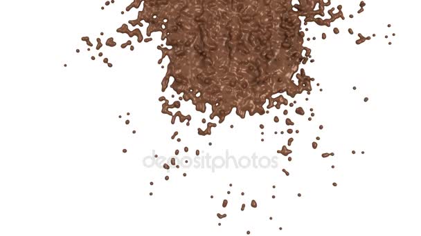 Warme Chocolade Cacao Spatten Slow Motion Flow Alfa Render Animatie — Stockvideo