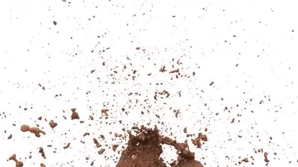 Chocolate Caliente Cacao Salpica Flujo Cámara Lenta Alfa Render Animación — Vídeo de stock