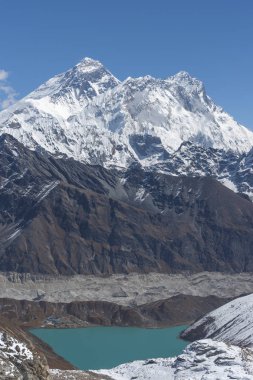 Everest Zirvesi, Lhotse ve Renjo pass üzerinden Gokyo. Nepal Himalayalar ve doğa yürüyüşü