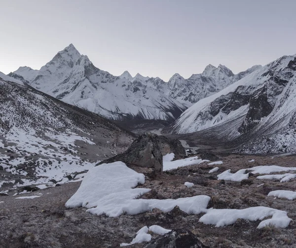 Cúpula Ama Dablam Vale Pheriche Caminhada Acampamento Base Everest Himalaia — Fotografia de Stock
