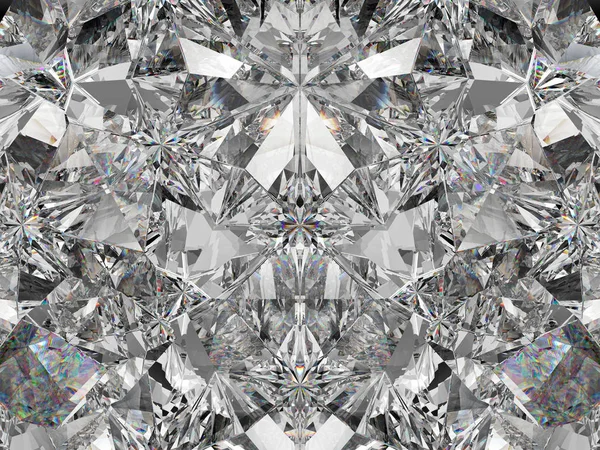 Gyémánt Szerkezet Extrém Közelkép Kaleidoszkóp Felső Nézet Kerek Drágakő Render — Stock Fotó